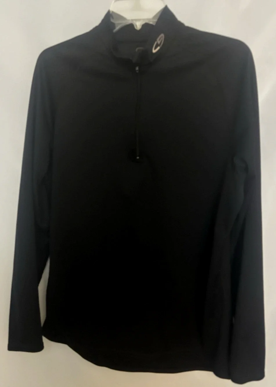 Champion 1/4 Zip Mens Extra Large Black Pullover Mock Neck Logo Long Sleeve - Picture 1 of 6